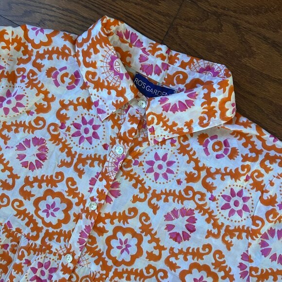 NWT Ro's Garden Vanessa Pintuck Boho Floral Casual Button Up Shirt Size Large - Picture 4 of 11